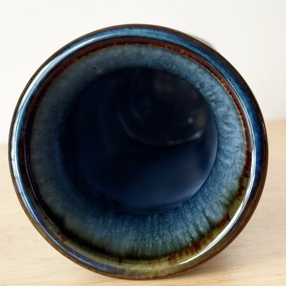 Bill Campbell Studio Pottery 7.5” Inch Vase Signed Drip Glaze Artisan Wabi Sabi - Picture 9 of 15